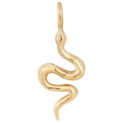 Serpent Charm In Gold -Starfire – Body Jewelry 41830 BuddhaJewelryOrganicsSerpentCharminGoldSinglePerdendicularYellowGoldVENDORPHOTO