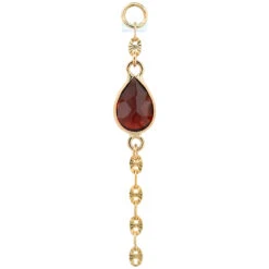"Star Bright" Chain Charm In Gold With Gemstones -Starfire – Body Jewelry 41844 HialeahFineJewelryStarBrightChainCharminGoldwithGemstonesSingleYellowGoldGarnet1