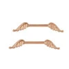 Forward Facing "Angel Wing" Nipple Barbells In Gold -Starfire – Body Jewelry 41846 Body Vision BVLA Forward Facing Angel Wing Nipple Barbells in Gold Rose Gold