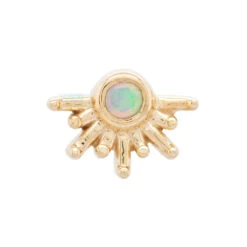 "Live To Tell" Threaded End In Gold With Genuine White Opal -Starfire – Body Jewelry 41851BVLA threadlessLivetoTellGenuineWhiteOpal6mmYG2 0c559f02 17c3 467b b7dc 67bfb340c9a2