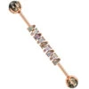 "Freyja" Industrial Barbell In Gold With Rainbow Moonstone, Labradorite & Pyrite -Starfire – Body Jewelry 41857 BodyVision BVLAFreyjaIndustrialBarbellinGoldwithRainbowMoonstone Labradorite PyriteSingleRoseGoldVENDORPHOTO e29fa593 cb75 4e9d b115 20591b952b3e