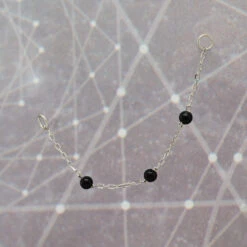 3 Bead Chain Attachment In Gold With Agate -Starfire – Body Jewelry 41873 BuddhaJewelryOrganics3BeadChainAttachmentinGoldwithAgatezfunky