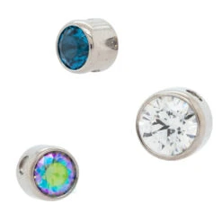 2.5mm Bezel-Set Faceted Gem Captive Bead