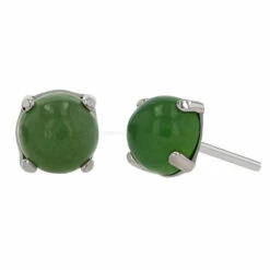 Threadless: "Ziana" Prong-Set Natural Stone Cabochon End In White Gold