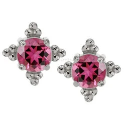 2.5mm "Zia" Threaded End In White Gold With Brilliant-Cut Gem