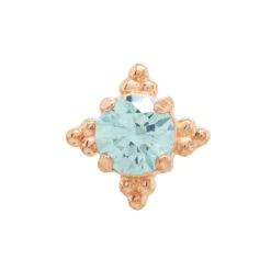 Threadless: 3mm "Zia" End In Gold With Brilliant-Cut Gem