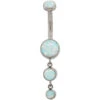 Bezel-set Opal Navel Curve With Dangle