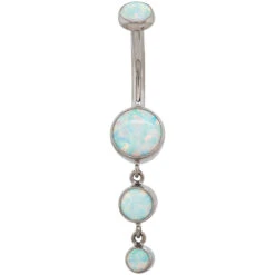 Bezel-set Opal Navel Curve With Dangle -Starfire – Body Jewelry 41914 AnatometalBezel setOpalNavelCurvewithDangleSingleOP17 WhiteOpalDoubleDangle2 7b2c3ea3 3d52 4405 92d7 ef8efc84e233
