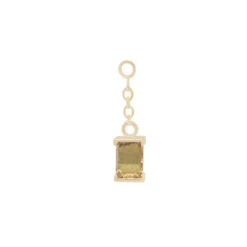 "Cherish" Chain Charm In Gold With Tourmaline -Starfire – Body Jewelry 41919 Maya Jewelry Cherish Chain Charm in Gold with Clear Tourmaline YG VENDOR PHOTO