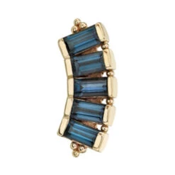 "5 Gem Baguette Panaraya" Threaded End In Gold With London Blue Topaz'