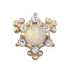 "Bayle" Threaded End In Gold With Genuine White Opal & DIAMONDS -Starfire – Body Jewelry 41967 1 d97d3178 c3ee 4678 a106 eca381a71275