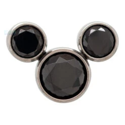 Threadless: "Mickey" With Brilliant-Cut Gem Cluster End -Starfire – Body Jewelry 41968 AnatometalthreadlessMickeywithBrilliant CutGemClusterEndSingle4mmBC Black