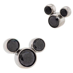 Threadless: "Mickey" With Brilliant-Cut Gem Cluster End