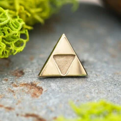 "Power Triangle" (Tri Force) Threaded End In Gold -Starfire – Body Jewelry 42000 BVLAPowerTriangleinGoldygzfunky