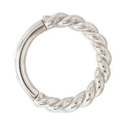 "Paris" Hinge Ring / Clicker In Gold -Starfire – Body Jewelry 42081 TawapaParisHingeRingClickerinGoldSingleWhiteGold16ga.5.162