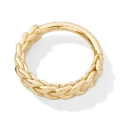 "Verona" Hinge Ring / Clicker In Gold -Starfire – Body Jewelry 42084 Tawapa Verona Hinge Ring Clicker in Gold YG VENDOR PHOTO