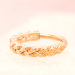 "Verona" Hinge Ring / Clicker In Gold -Starfire – Body Jewelry 42084 TawapaVeronaHingeRingClickerinGoldzfunkyRoseGold3.8