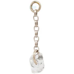 "Herkimer Diamond Tosser" Chain Charm In Gold With Herkimer Diamond Quartz