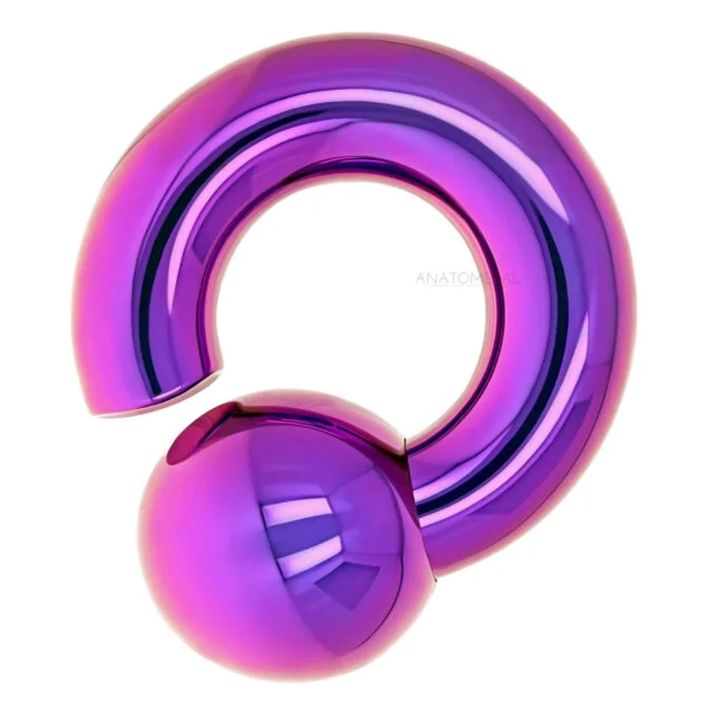 Titanium Screw-On Ball Ring - Blurple 3 Titanium Screw-On Ball Ring - Blurple