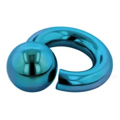 Titanium Screw-On Ball Ring - Teal