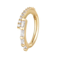 "In Reverse" Hinge Ring / Clicker In Gold With CZ's 9 "In Reverse" Hinge Ring / Clicker In Gold With CZ's -Starfire – Body Jewelry 42120 Buddha Jewelry Organics In Reverse Hinge Ring Clicker in Gold with CZs YG VENDOR PHOTO