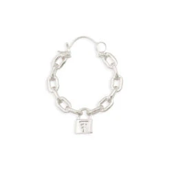 "Lock And Chain" Hoop Earrings