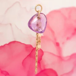 Rose Cut Freeform Purple Sapphire Chain Charm In Gold -Starfire – Body Jewelry 42136 HialeahFineJewelrySapphireChainCharminGoldwithRoseCutSapphireSinglezFunkyYellowGoldPurpleSapphire