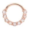 "Revel" Hinge Ring / Clicker In Gold With Rainbow Moonstone -Starfire – Body Jewelry 42148 BuddhaJewelryOrganicsRevelHingeRingClickerinGoldwithRainbowMoonstoneRoseGold2