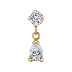 "Echo" Threaded End In Gold With DIAMONDS