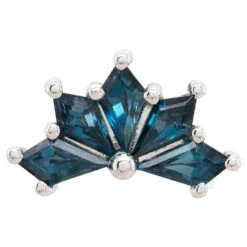 "Spirit" Threaded End In Gold With London Blue Topaz' -Starfire – Body Jewelry 42183 BVLABodyVision SpiritThreadedEndinGoldwithLondonBlueTopazWhiteGold2