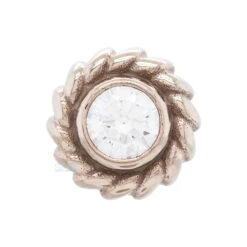 Threadless: "Nusura" End In White Gold With Brilliant-Cut Gem