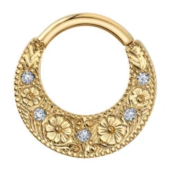 "Primrose" Hinge Ring In Gold With Diamonds -Starfire – Body Jewelry 42231 BodyVision BVLAPrimroseHingeRinginGoldwithDiamondsSingleYellowGoldVENDORPHOTO be0845fd ea2b 4764 bcdd bf6a3bb06e40