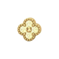 Threadless: Clover End In Gold -Starfire – Body Jewelry 42237 MushroomBodyJewelrythreadlessSmallCloverEndinGoldSinglethreadlessSmallYellowGoldPeridotYellowVENDORPHOTO