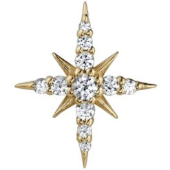 "Lady Katya" Threaded End In Gold With White CZ's