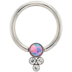 5-C 'Bijoux' Captive Bead Ring (CBR) - Custom Color Combo -Starfire – Body Jewelry 42265 5 CBijouxFacetedGemCaptiveBeadRingCBRcccSingle3mm1.5mmLavendarOpalWhitecz