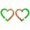Glass Hearts - Red, Green & White Candy Cane On Green -Starfire – Body Jewelry 42270 GlassHeartStudioGlassHearts Red Green WhiteCandyCaneonGreenSingle2ga.Mini2