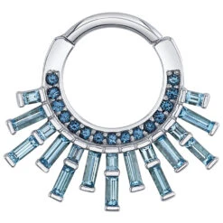 "Mountain Light" Hinge Ring In Gold With Chatham Alexandrite & Swiss Blue Topaz'