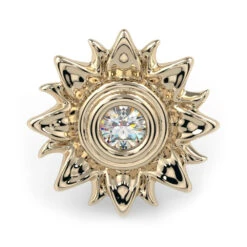 "Sahira" Threaded End In Gold & Platinum With CZ