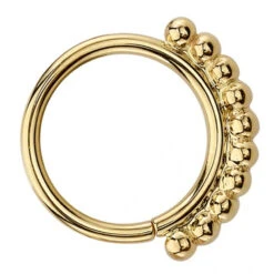 "Latchmi" Seam Ring In Gold -Starfire – Body Jewelry 42321 BodyVision BVLALatchmiSeamRinginGoldSingleYellowGoldVENDORPHOTO