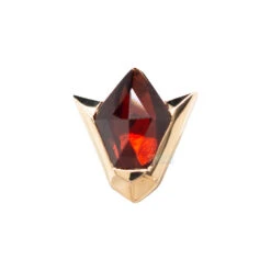 "Spirit Of Fire" Threaded End In Gold With Hand Cut Garnet