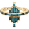 "Facade" Hinge Ring In Gold With London Blue Topaz 1 "Facade" Hinge Ring In Gold With London Blue Topaz -Starfire – Body Jewelry 42397 BodyVision BVLAFacadeHingeRinginGoldwithLondonBlueTopazSingleYellowGoldVENDORPHOTO