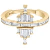"Facade" Hinge Ring In Gold With White CZ's