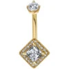 "Princess Halo" Navel Curve In Gold With White CZ's -Starfire – Body Jewelry 42470 BodyVision BVLAPrincessHaloNavelCurveinGoldwithWhiteCZ sSingleYellowGoldVENDORPHOTO c9a7341e 532b 4e5f a45b 2ca8ee81e4f4