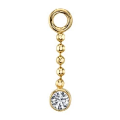 "Comet" Chain Charm In Gold With DIAMOND