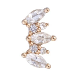 Threadless: "Alice" End In Gold With White Sapphires 7 Threadless: "Alice" End In Gold With White Sapphires -Starfire – Body Jewelry 42514 BuddhaJewelryOrganicsthreadlessAliceEndinGoldwithWhiteSapphiresSingleRoseGoldVENDORPHOTO