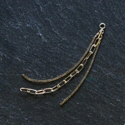 "Rapunzel" Chain Charm In Gold -Starfire – Body Jewelry 42556 BodyVision BVLARapunzelChainCharminGoldSingleYellowGoldzfunky