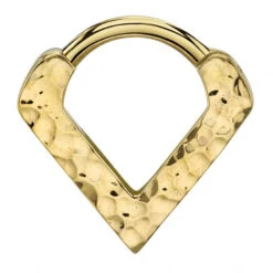 Hammered "Exotix V" Hinge V Ring In Gold
