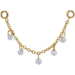 "Ewen" Chain Attachment In Gold With DIAMONDS