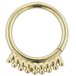 Bead Rows Continuous Ring #1 In Gold