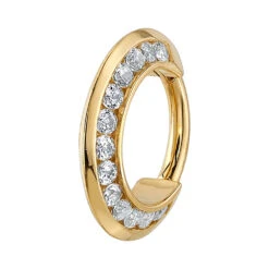 "Breathless" Hinge Ring In Gold With White CZ's